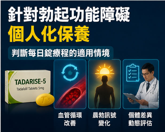 針對男性勃起功能障礙的個人化保養：判斷每日錠療程的適用情境